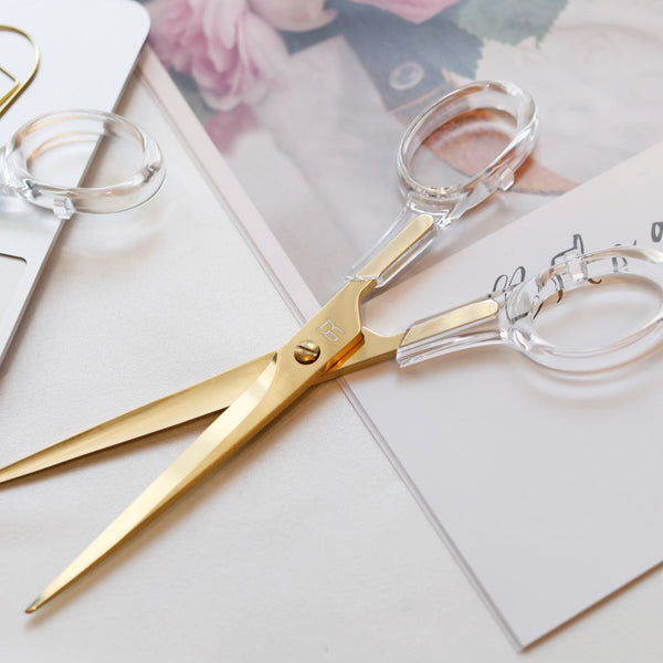 Scissors and 1-hole Punch Set (Yellow Gold)