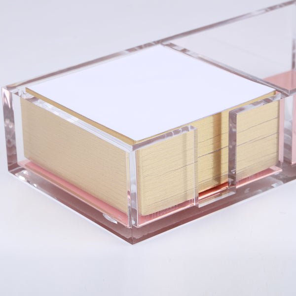 Acrylic Desk Organizer with notepad (Gold, Rose Gold,Colorful )